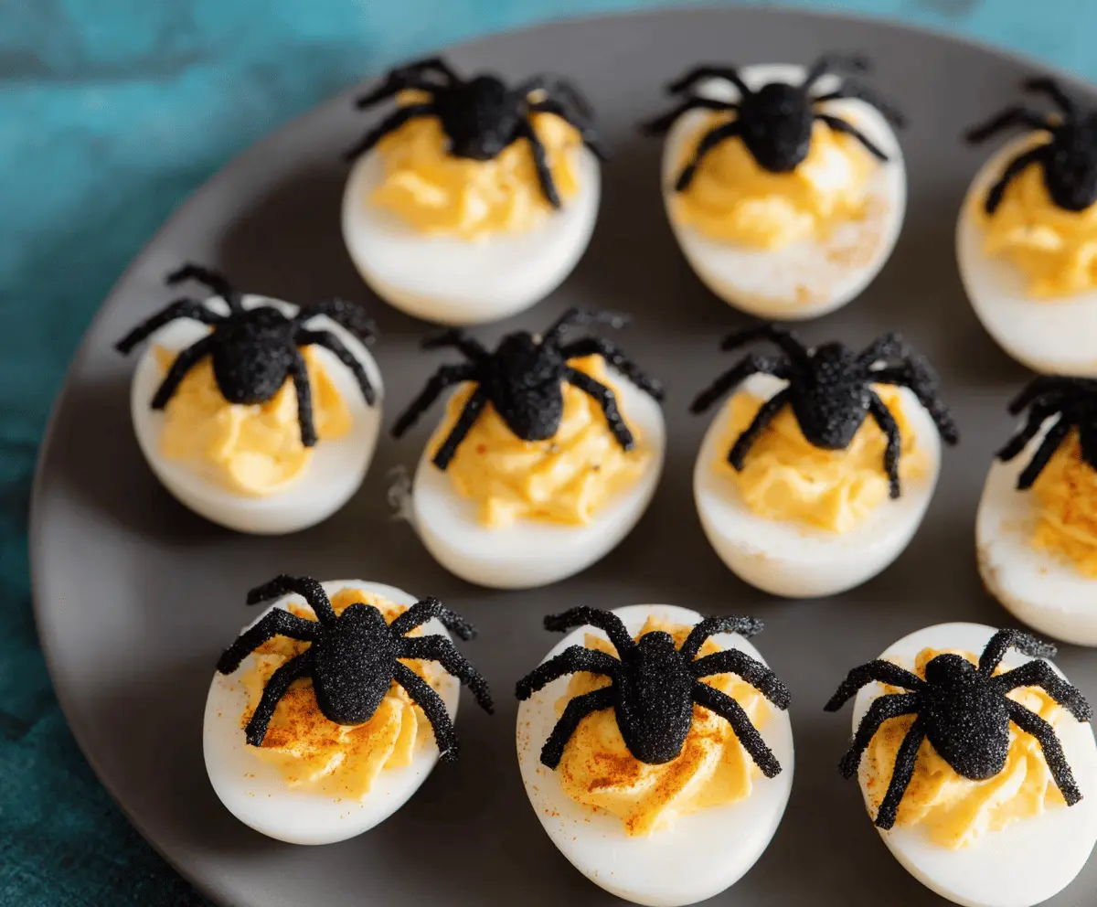 Spooky Halloween Spider Deviled Eggs Recipe