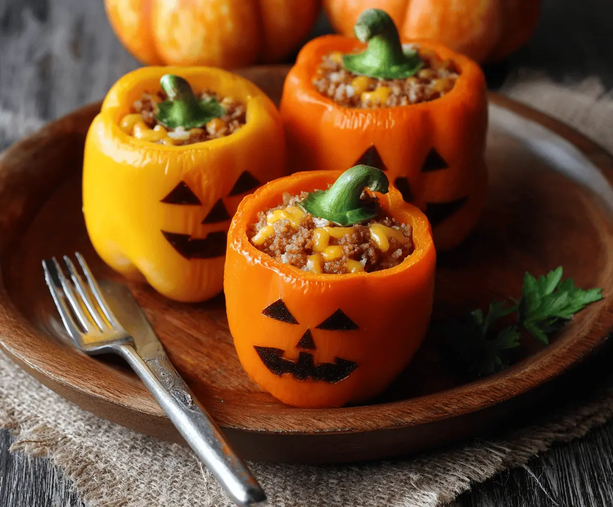 Mini Jack-O’-Lantern Stuffed Peppers Recipe – Easy Halloween Appetizers