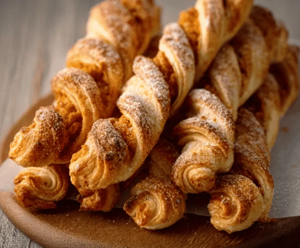 Delicious pumpkin pie twists with golden flaky crust filled with spiced pumpkin filling, perfect for fall desserts