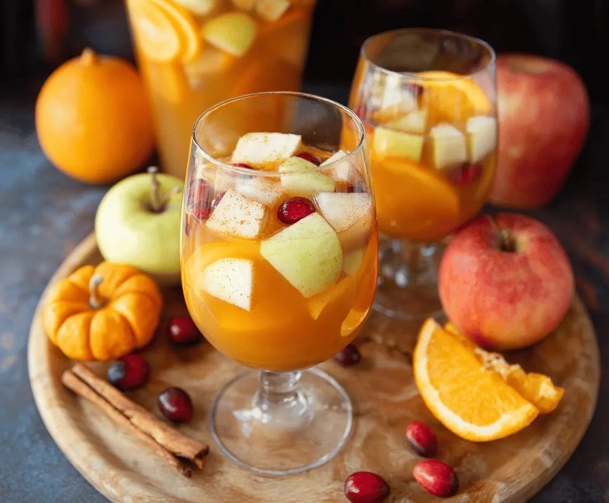 Pumpkin Spice Sangria Recipe with Fresh Citrus & Apples