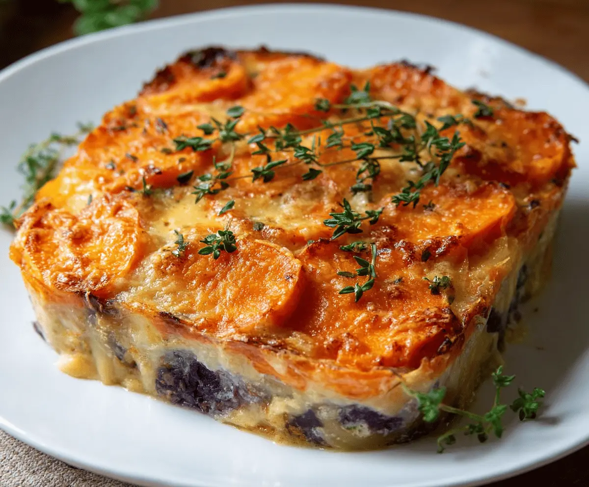 Creamy Sweet Potato Gratin with Thyme