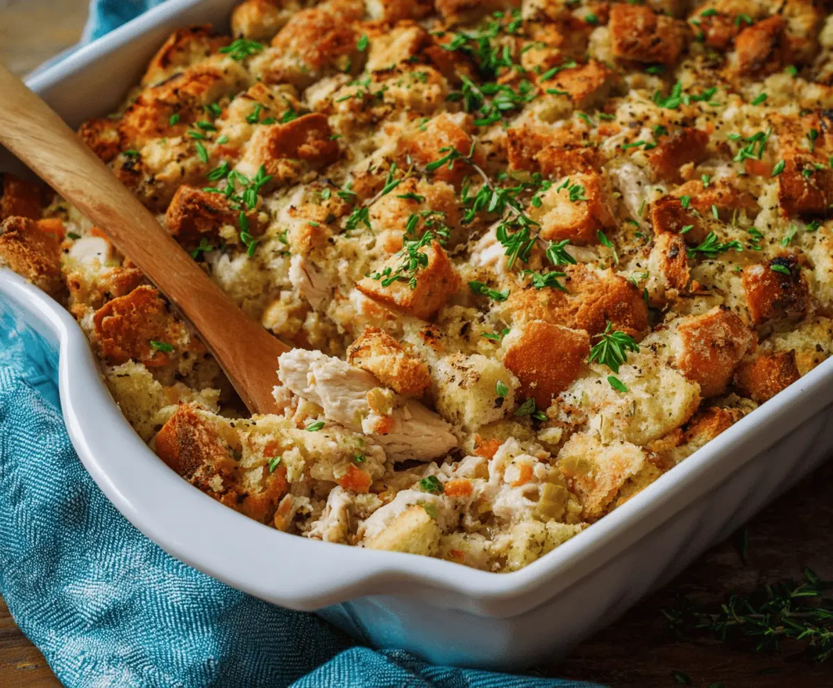 Easy Chicken Stuffing Casserole