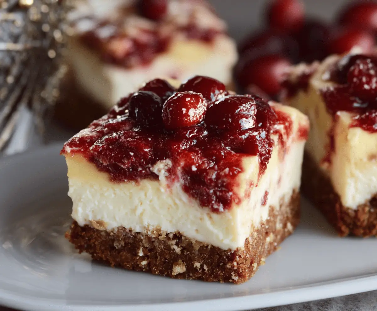 Cranberry Gingerbread Cheesecake Bars Recipe