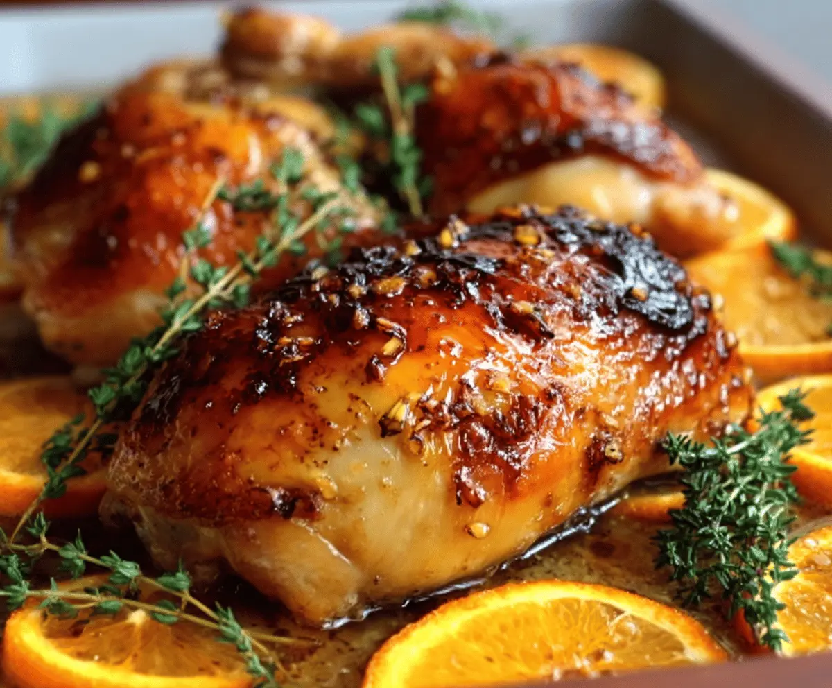Easy Roasted Orange Chicken with Garlic & Thyme