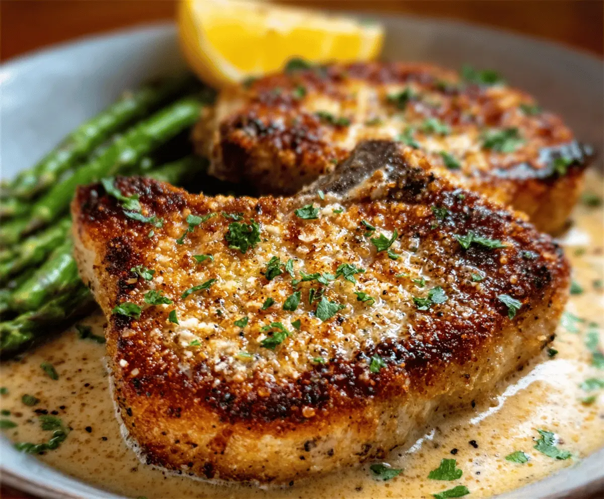 Crispy Parmesan Crusted Pork Chops