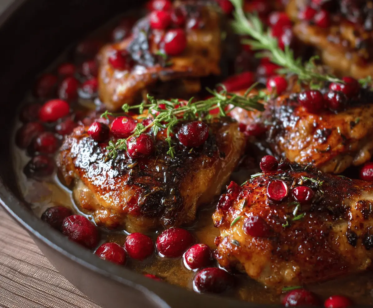 Easy Roasted Cranberry Chicken Thighs