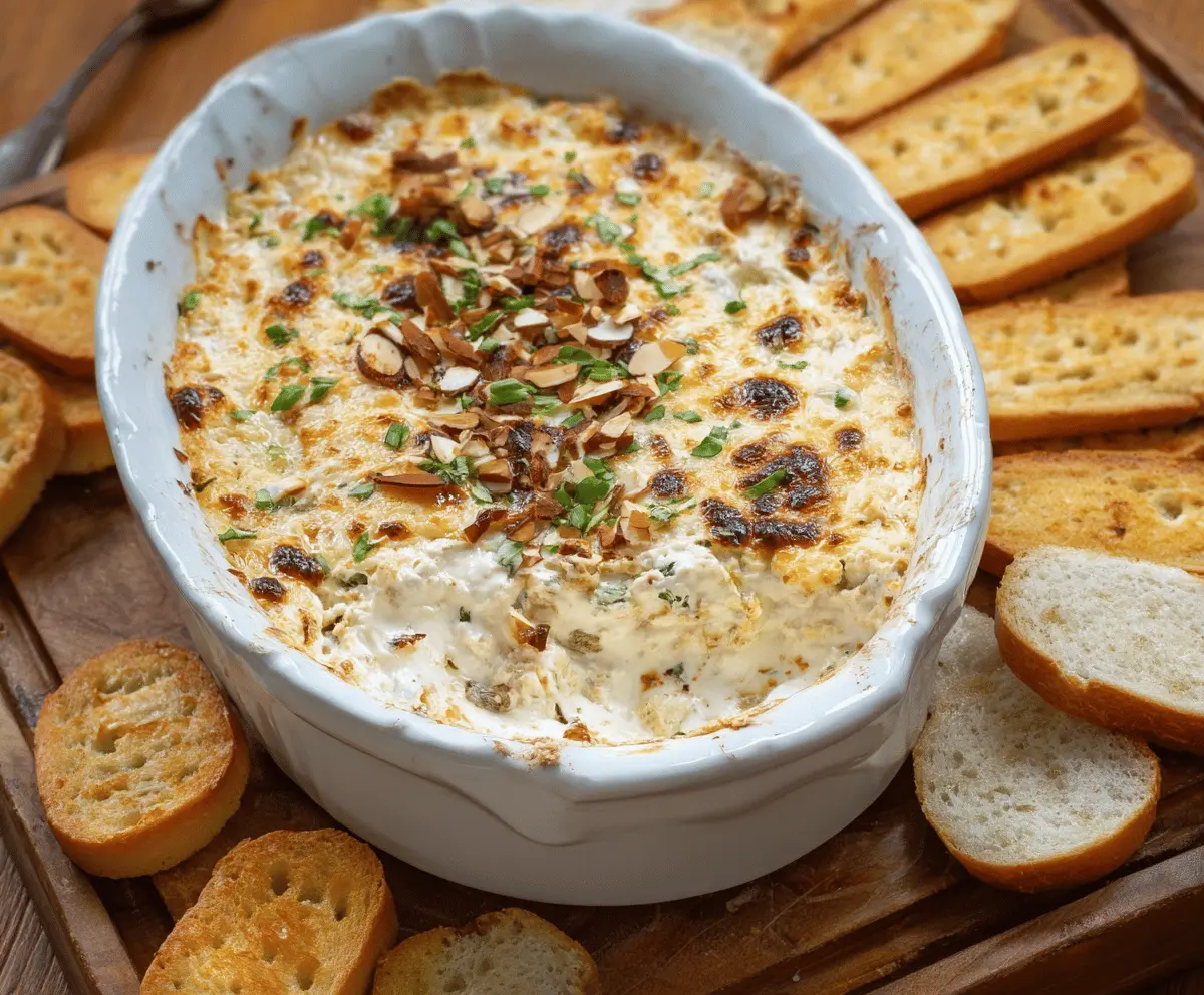 Easy Toasted Almond & Swiss Cheese Dip