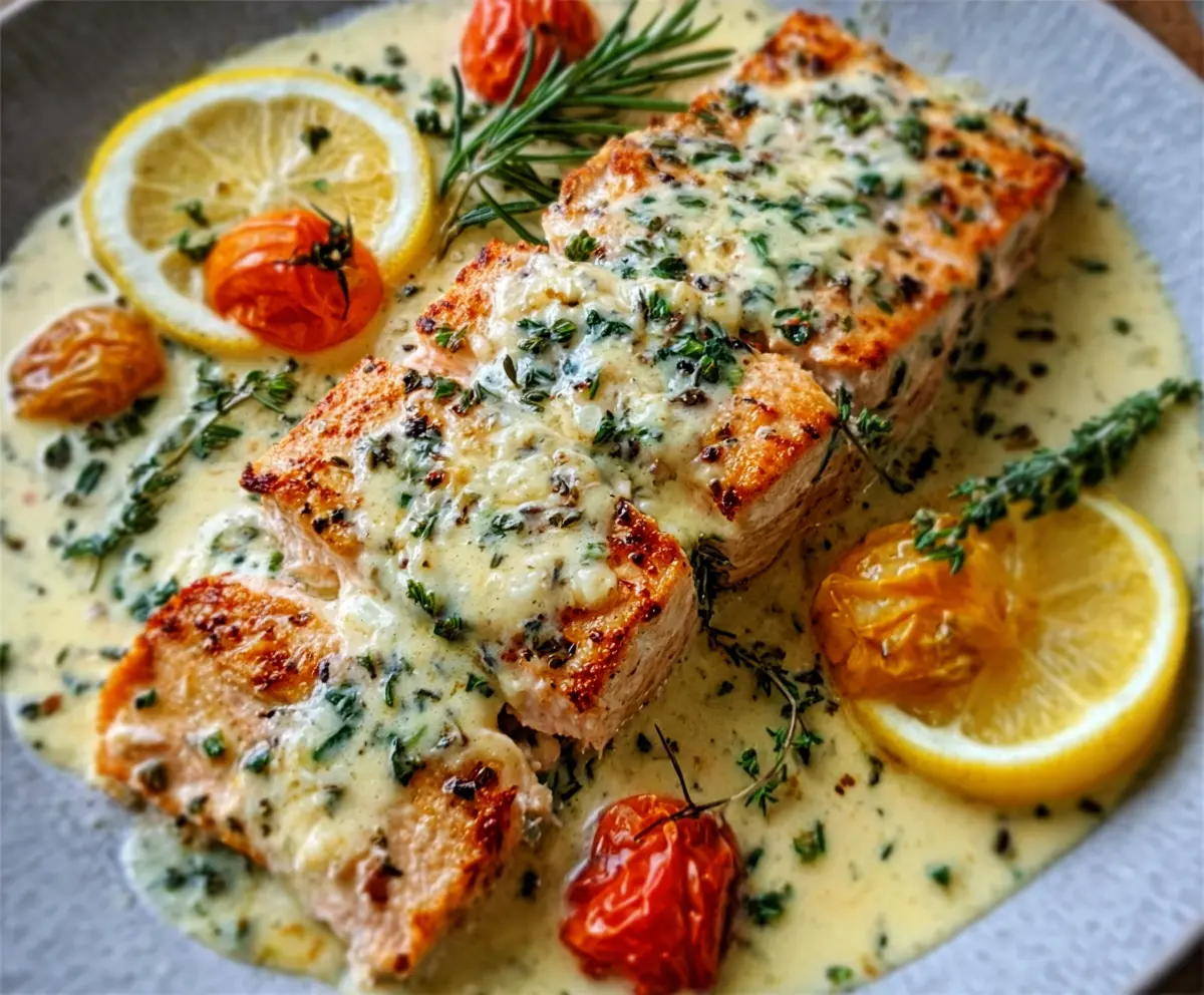 Easy Baked Boursin Salmon