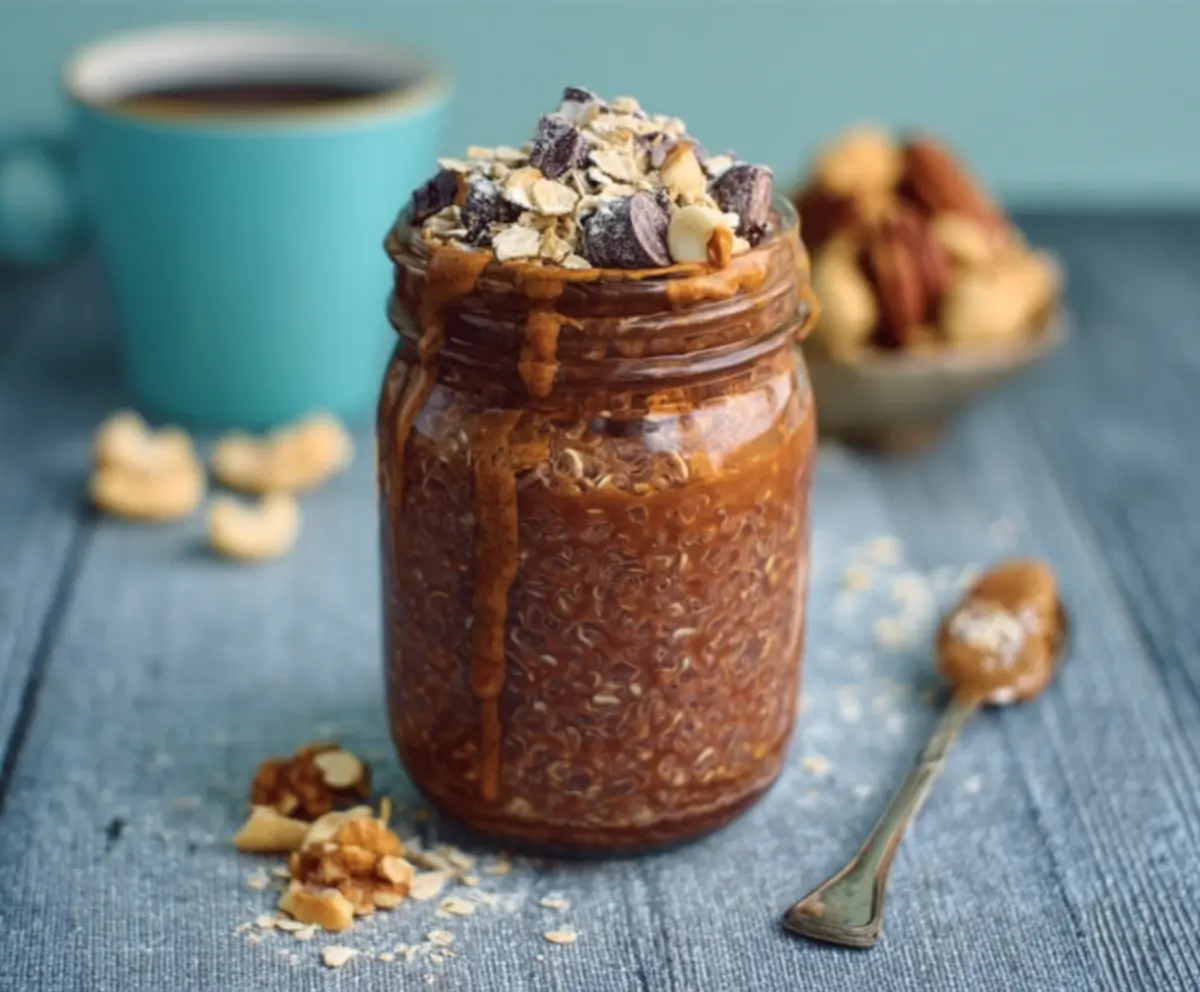 Easy Brownie Batter Overnight Oats