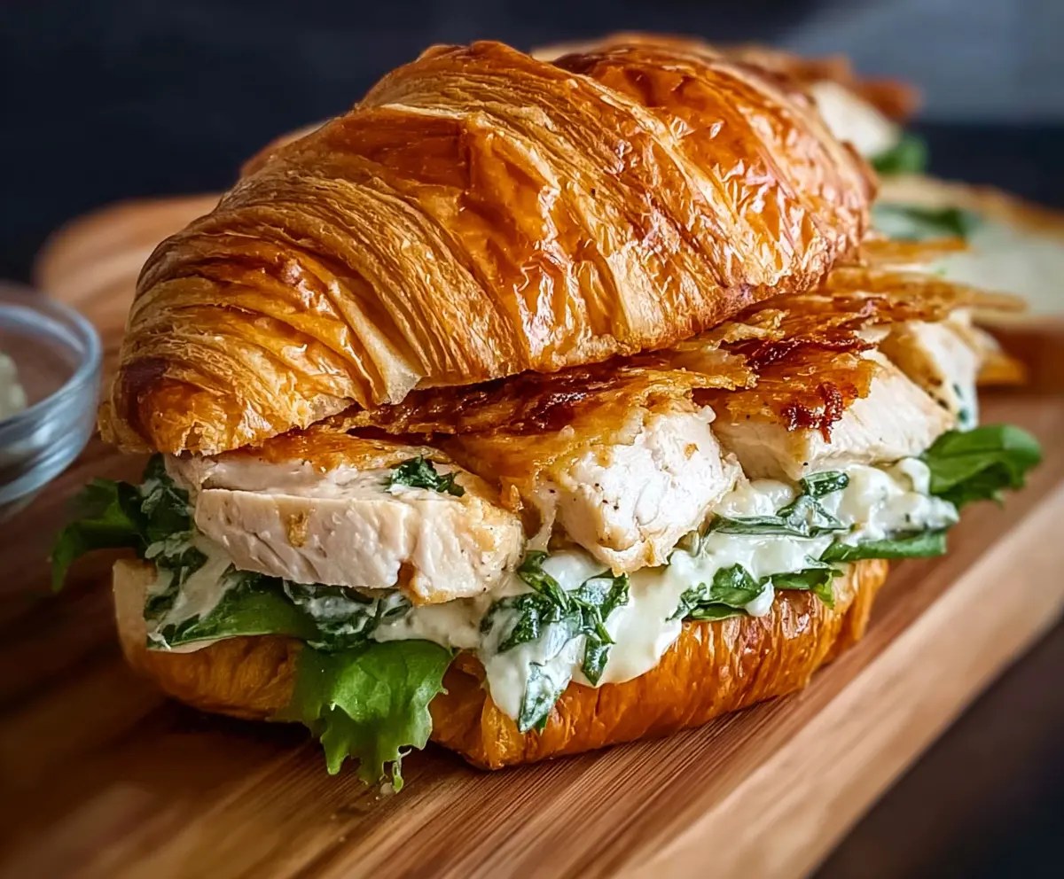 Easy Chicken Caesar Croissant Sandwich