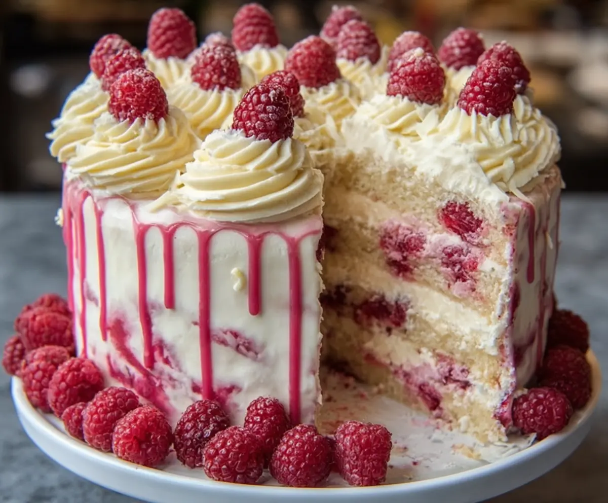 White Chocolate Raspberry Dream Cake