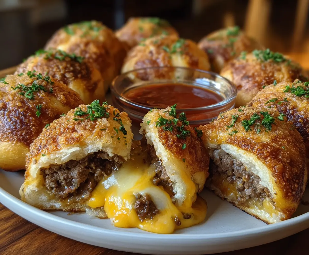 Easy Garlic Parmesan Cheeseburger Bombs
