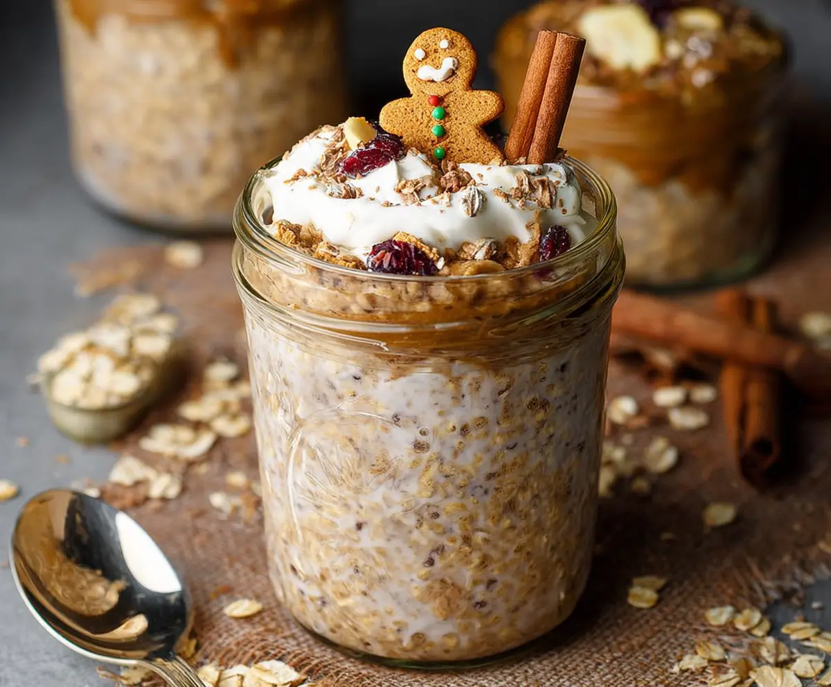 High Protein Gingerbread Overnight Oats