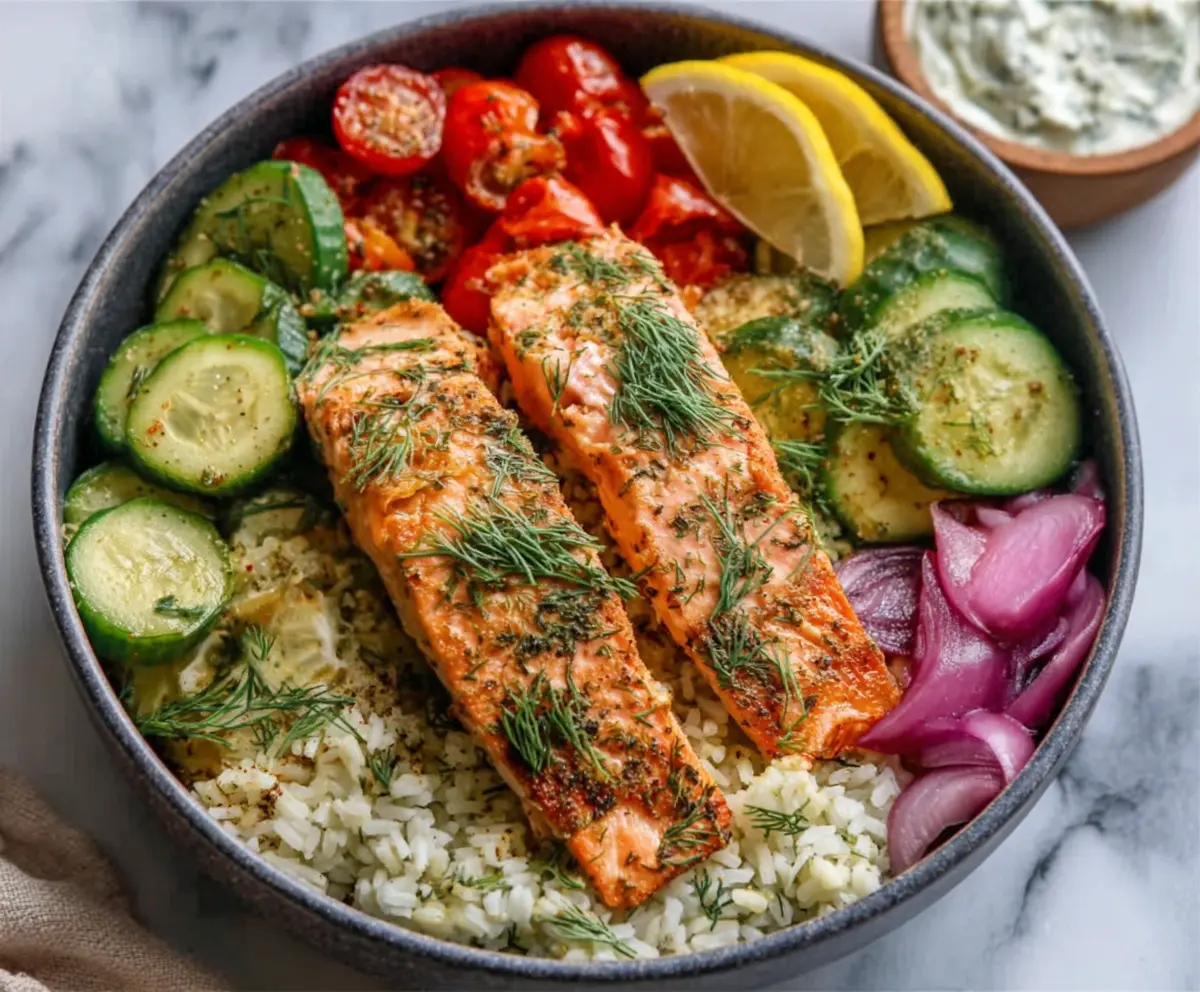 Easy Lemon Dill Salmon Bowl Recipe