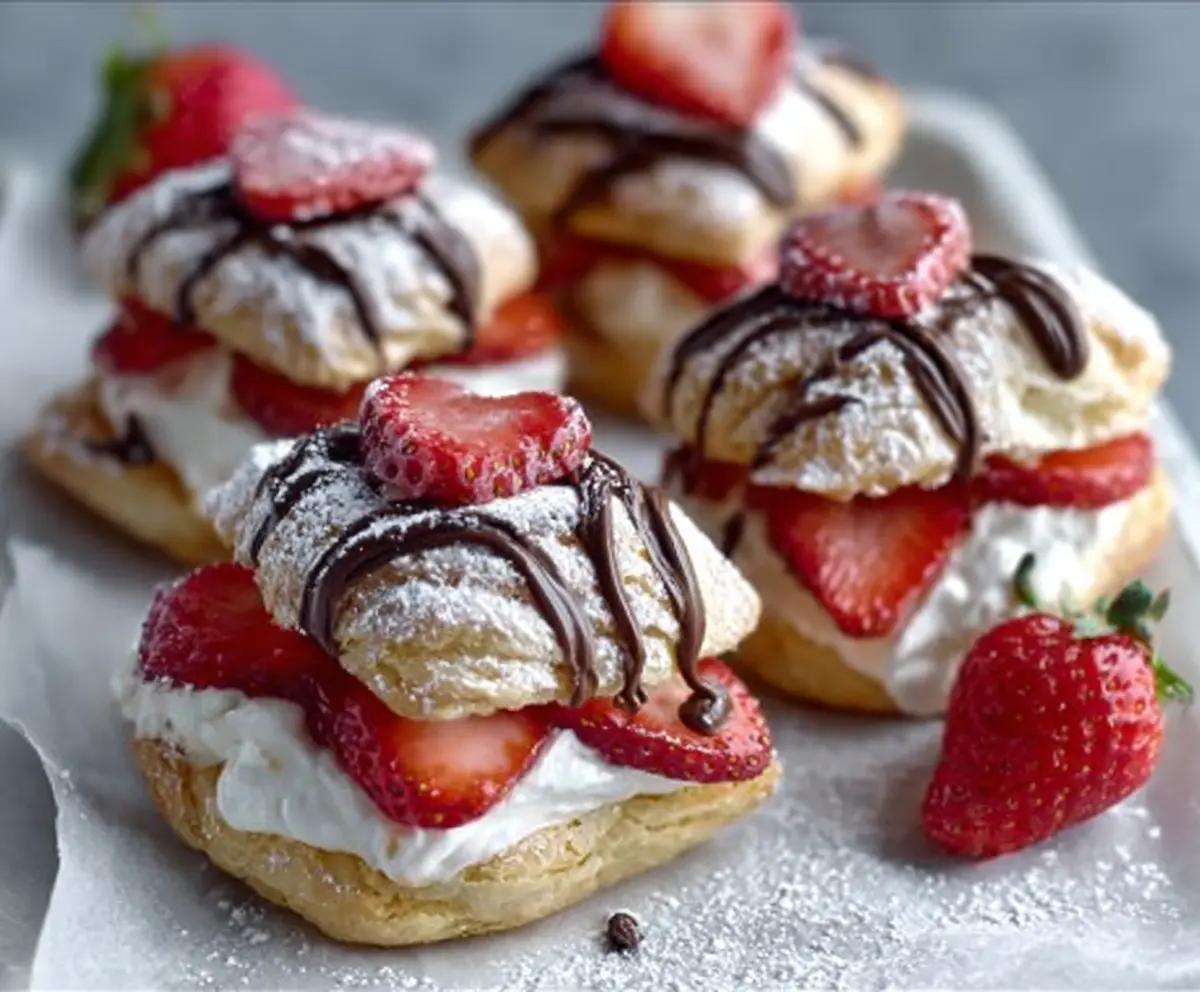Delicious Nutella Strawberry Cream Puffs