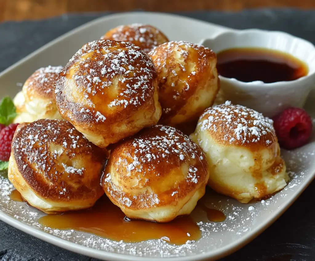 Delicious homemade Pancake Poppers with golden-brown exterior and fluffy interior, perfect for breakfast or brunch.