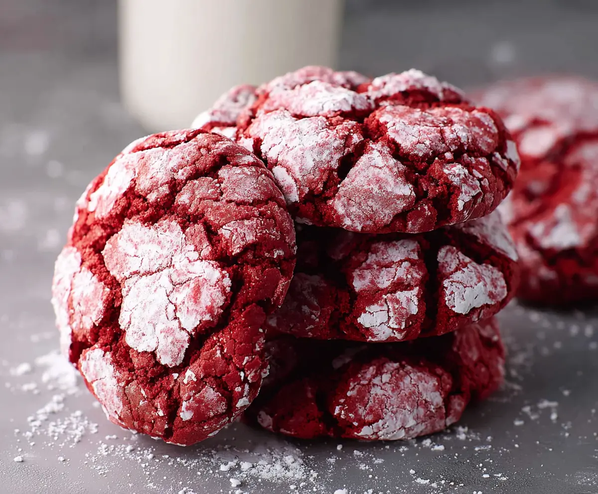 Easy Red Velvet Crinkle Cookies