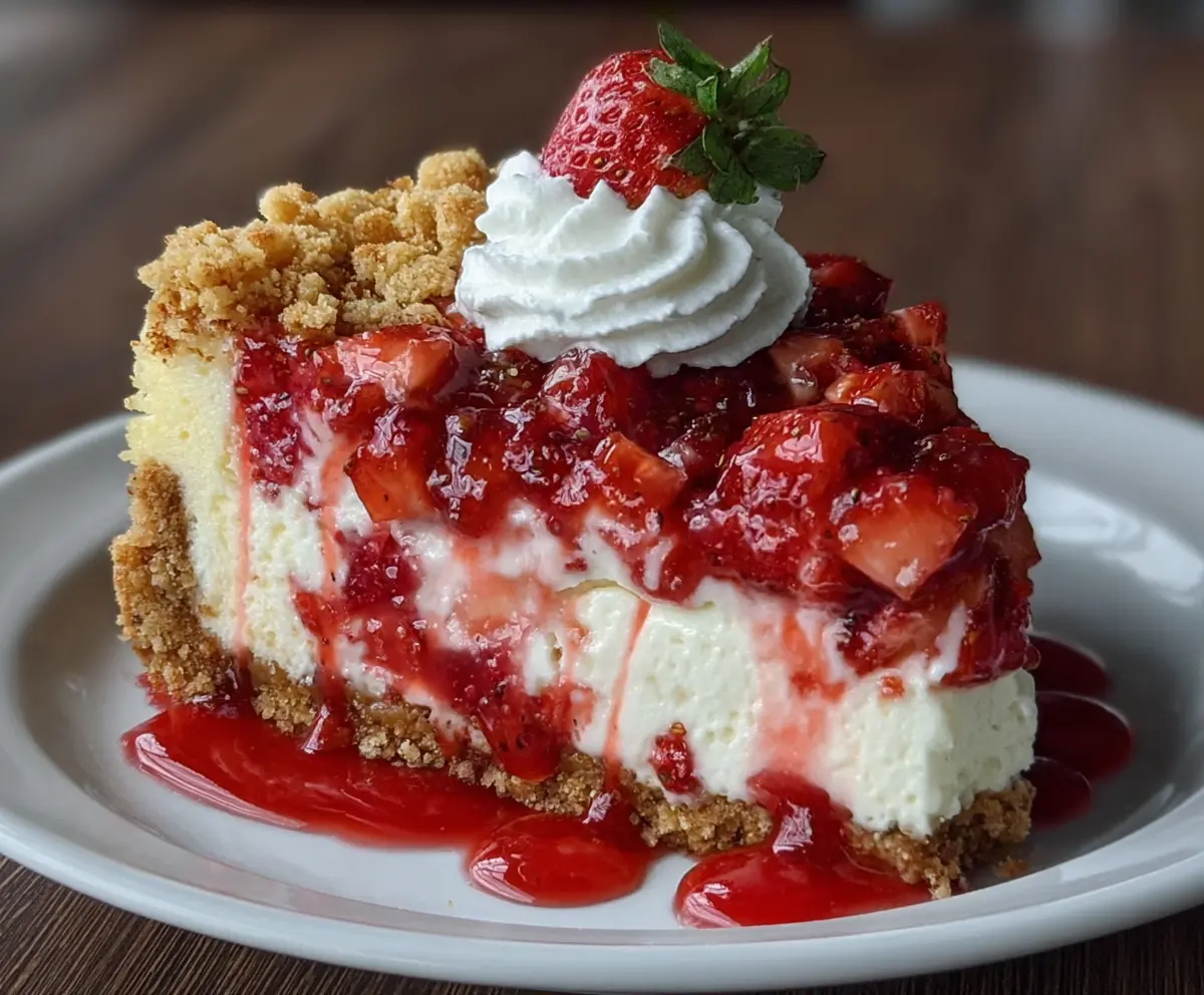 Easy Strawberry Crunch Cheesecake
