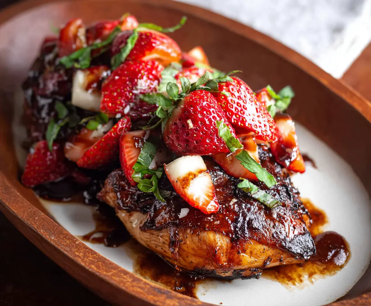 Easy Balsamic Glazed Chicken with Strawberries