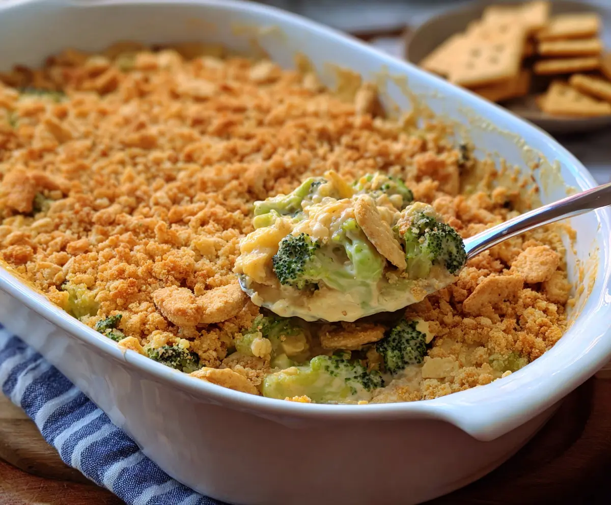Easy Broccoli Casserole with Ritz Crackers