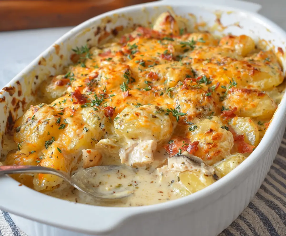 Easy Cheesy Chicken Potato Bake