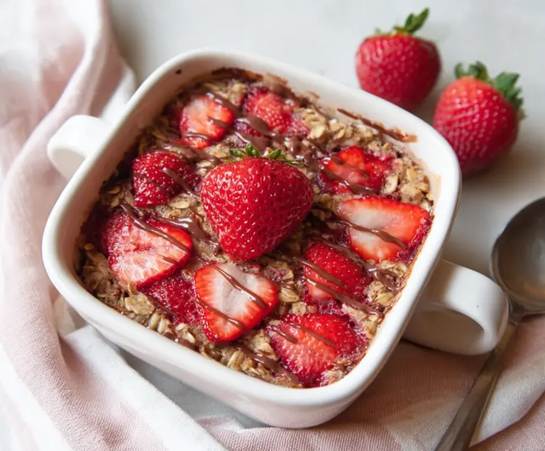 Chocolate Strawberry Baked Oatmeal