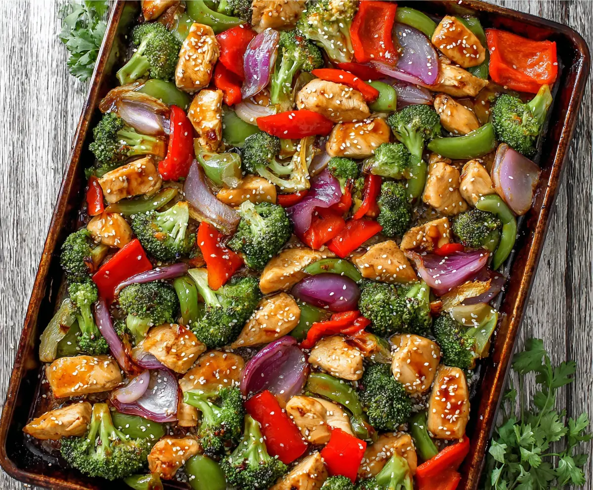 Easy Sheet Pan Sesame Chicken & Veggies