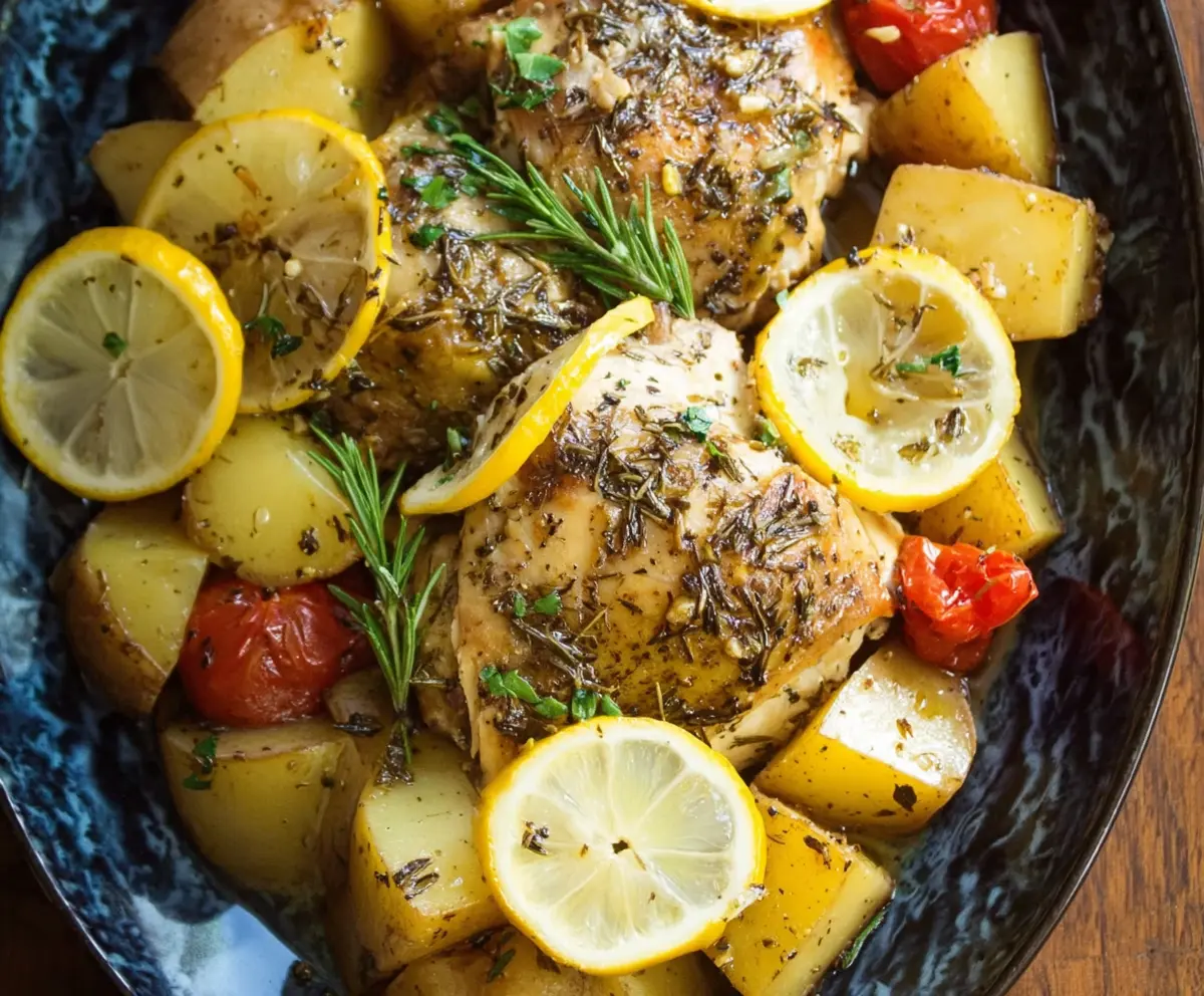 Easy Greek Lemon Chicken in Slow Cooker