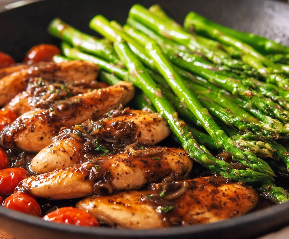 Easy One-Pan Balsamic Chicken & Asparagus