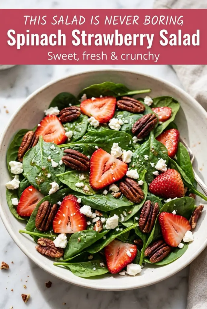 Spinach Strawberry Salad with Pecans