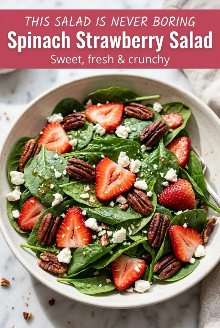 Spinach Strawberry Salad with Pecans