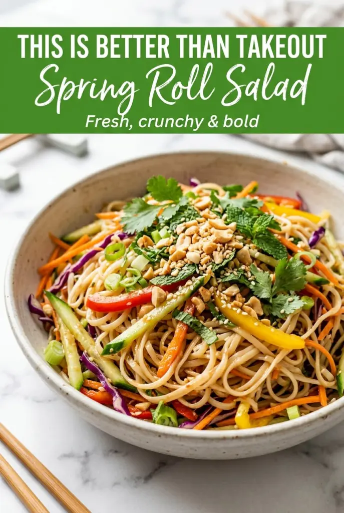 Spring Roll Salad with Spicy Ginger Dressing