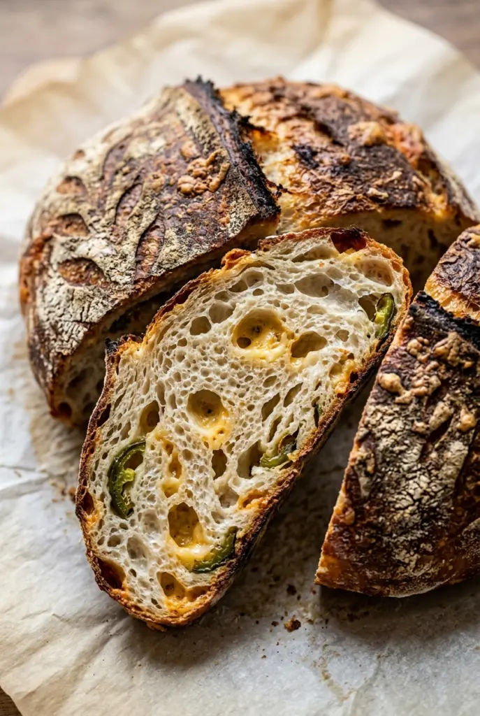 Cheddar Jalapeño Sourdough Bread