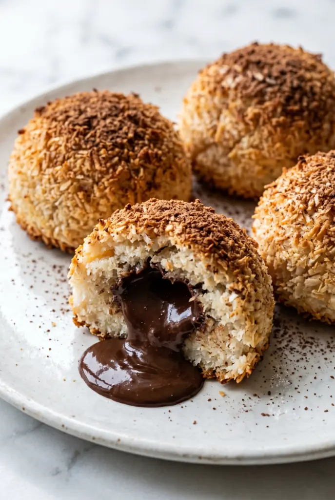 Coconut Domes with Chocolate Spread