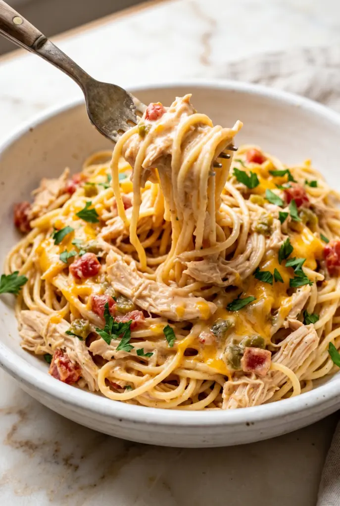 Crock Pot Chicken Spaghetti