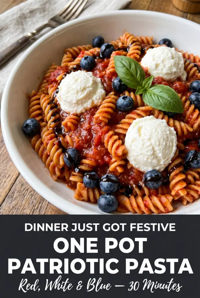 One Pot Patriotic Red White Blue Pasta
