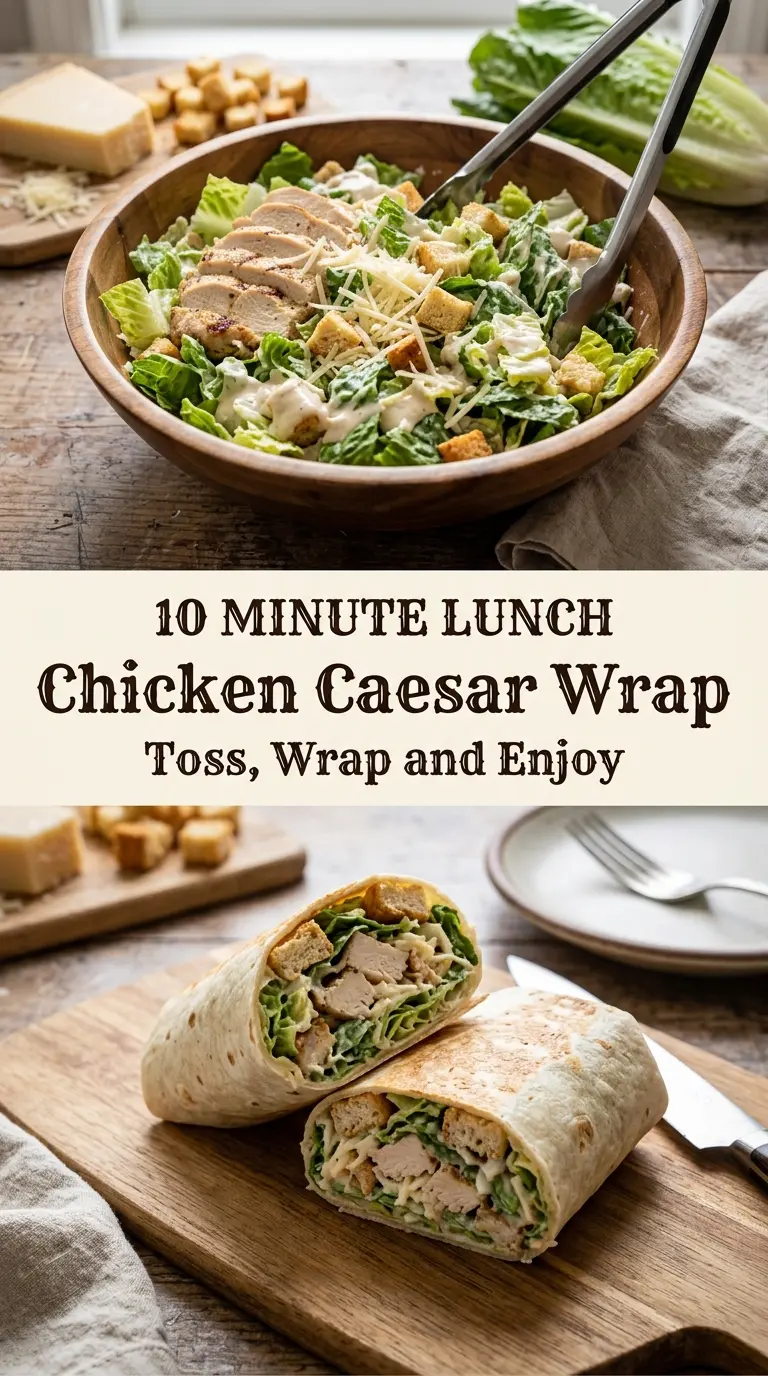 Chicken Caesar Wrap crisp creamy crunchy