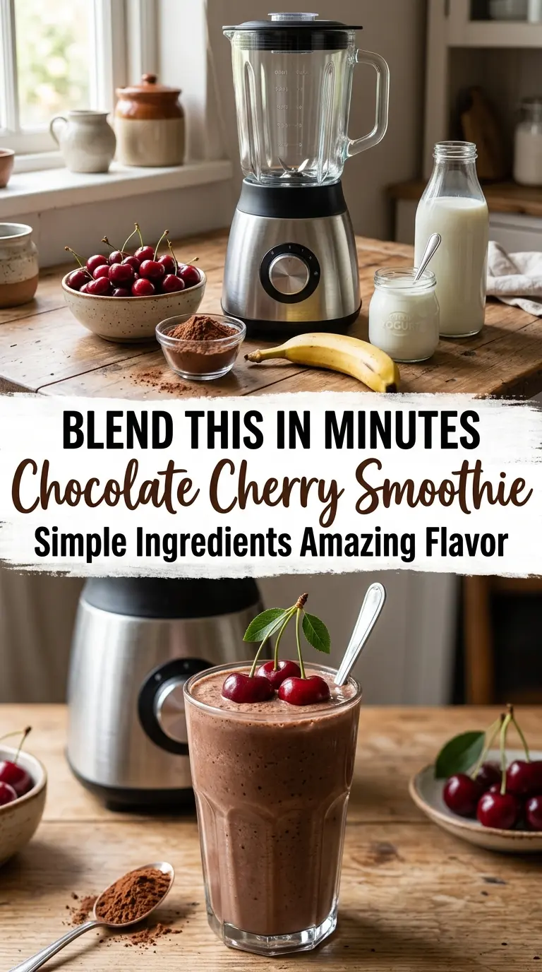 Chocolate cherry smoothie creamy cocoa
