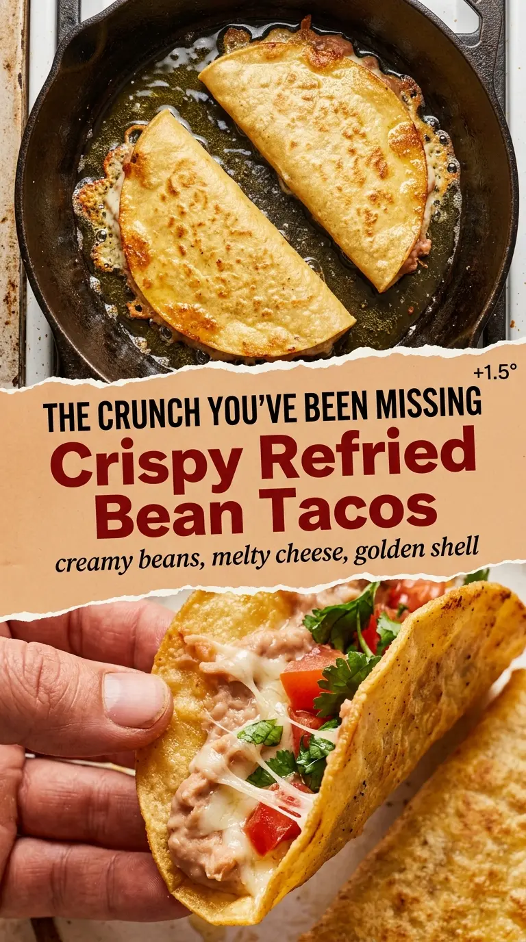 Crispy Refried Bean Tacos golden crunchy creamy