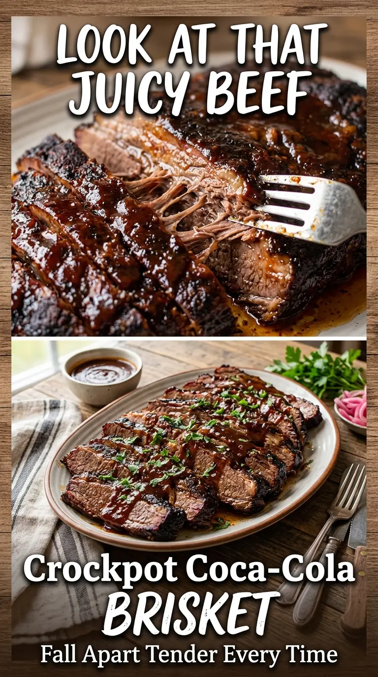 Crockpot Coca-Cola Brisket tender juicy glossy