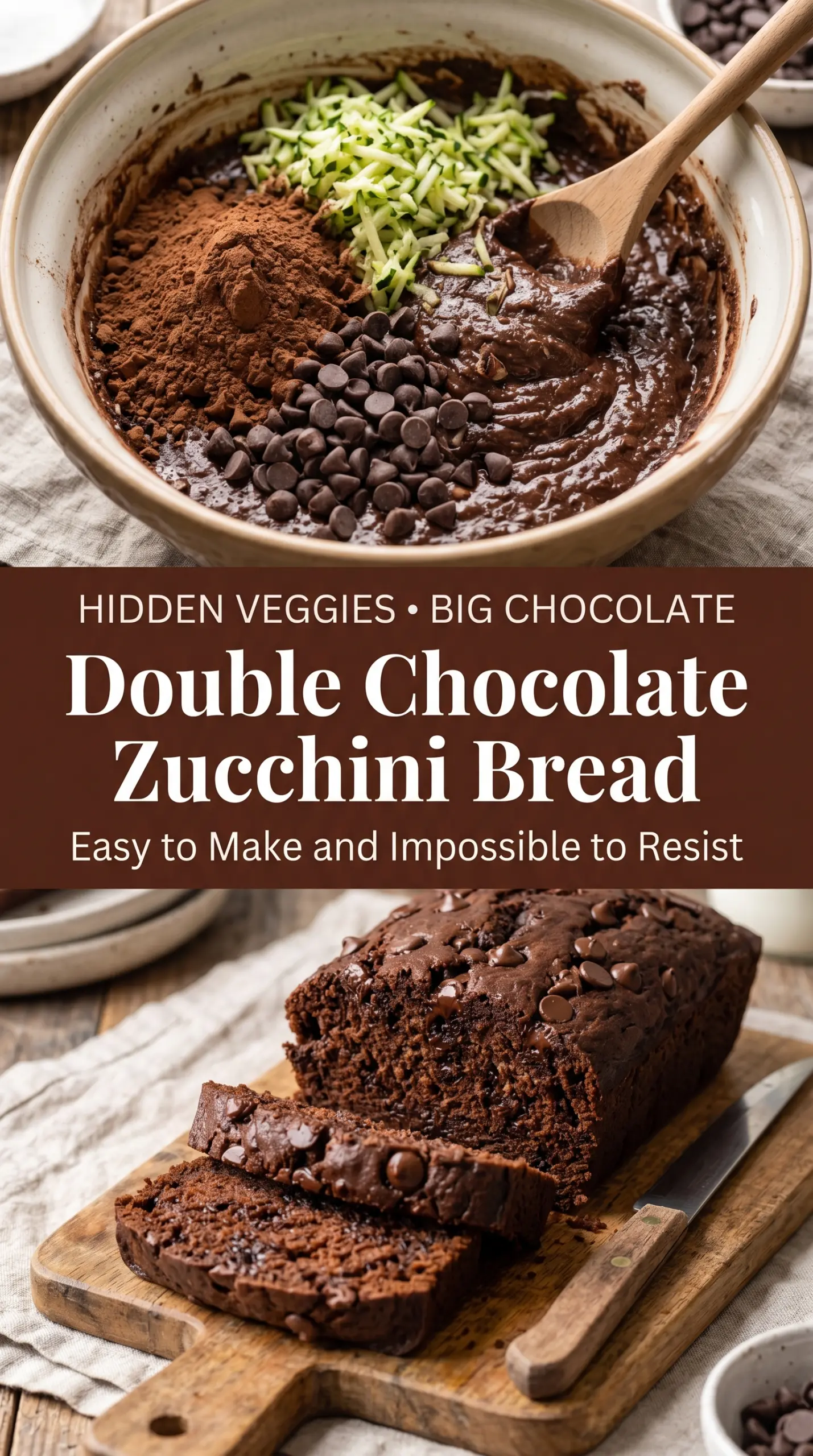 Double chocolate zucchini bread rich moist chocolate