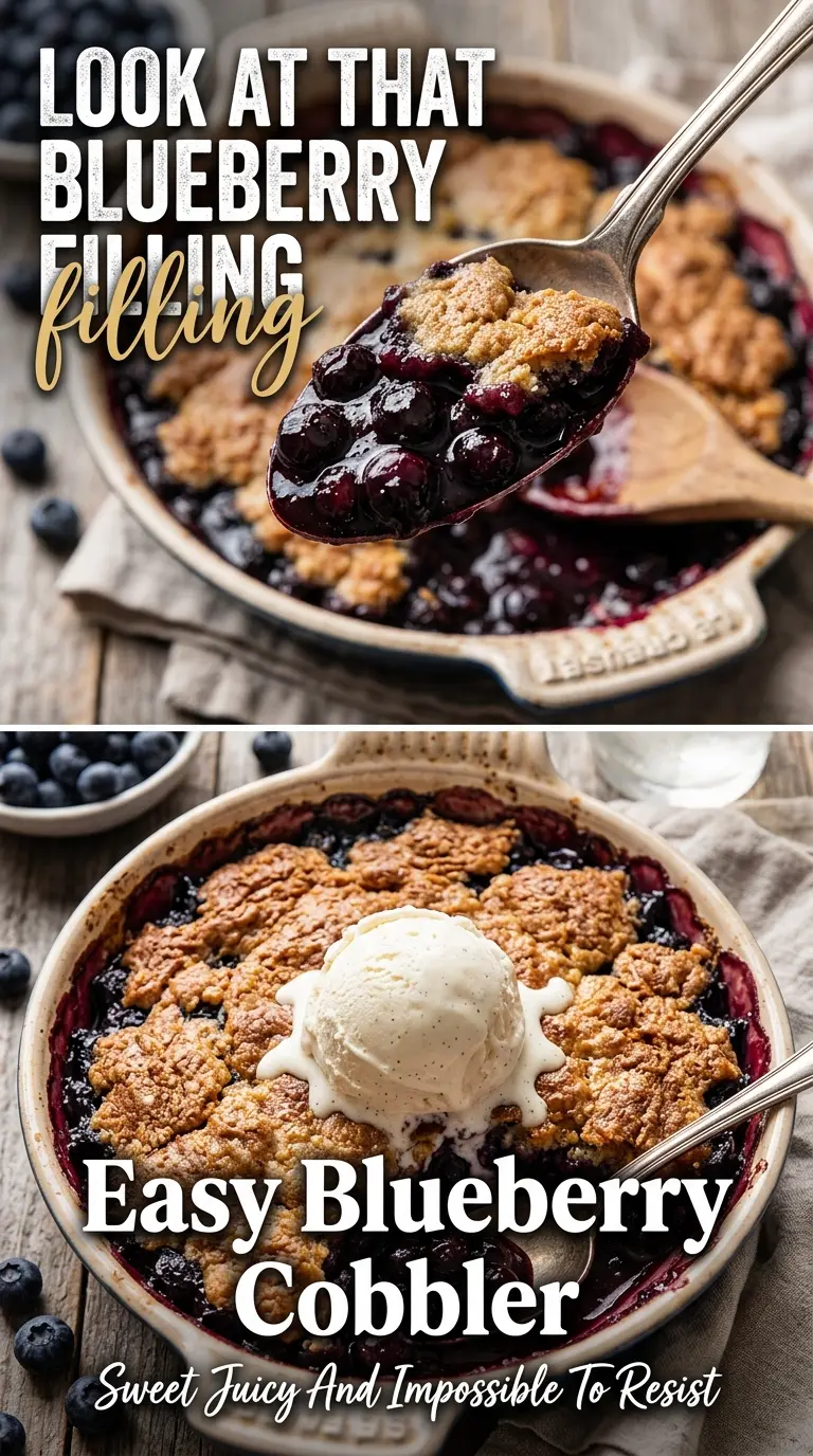 Easy Blueberry Cobbler juicy golden