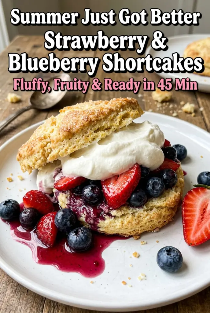 Easy Strawberry & Blueberry Shortcakes