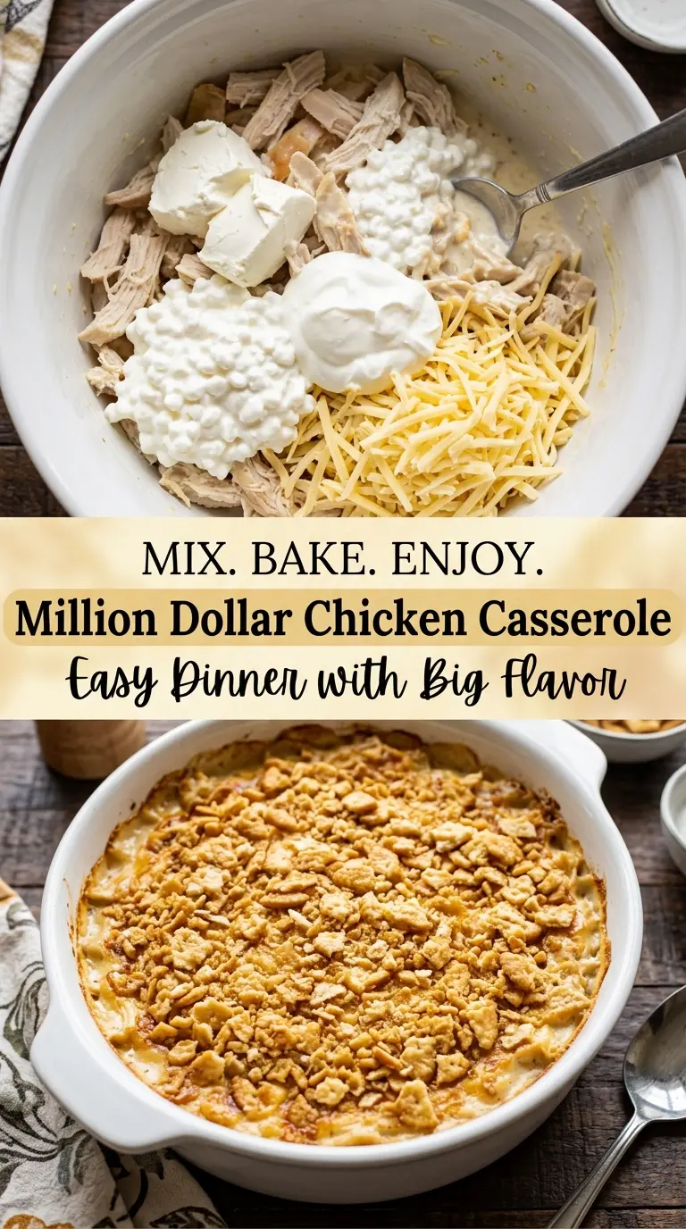 Million Dollar Chicken Casserole creamy cheesy golden