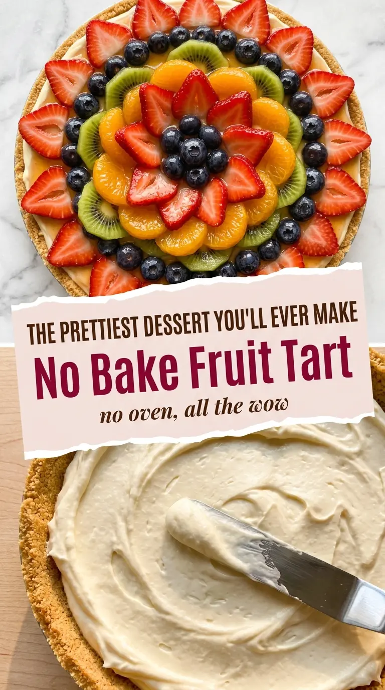 No Bake Fruit Tart creamy fruit-topped chilled dessert