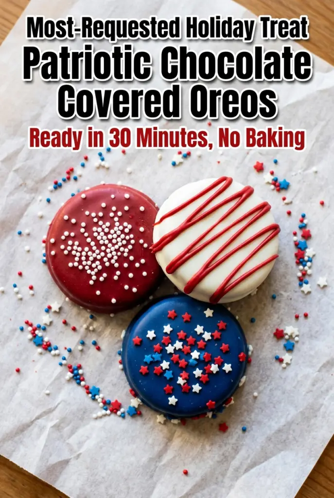 Patriotic Chocolate Covered Oreos