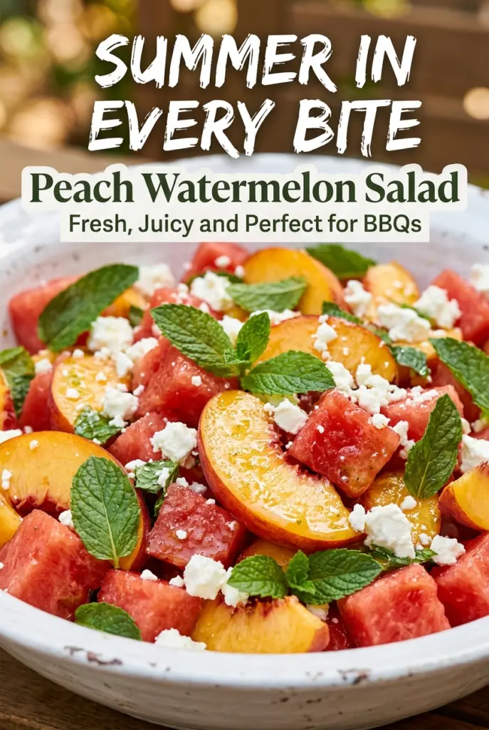 Peach Watermelon Salad with Feta and Mint
