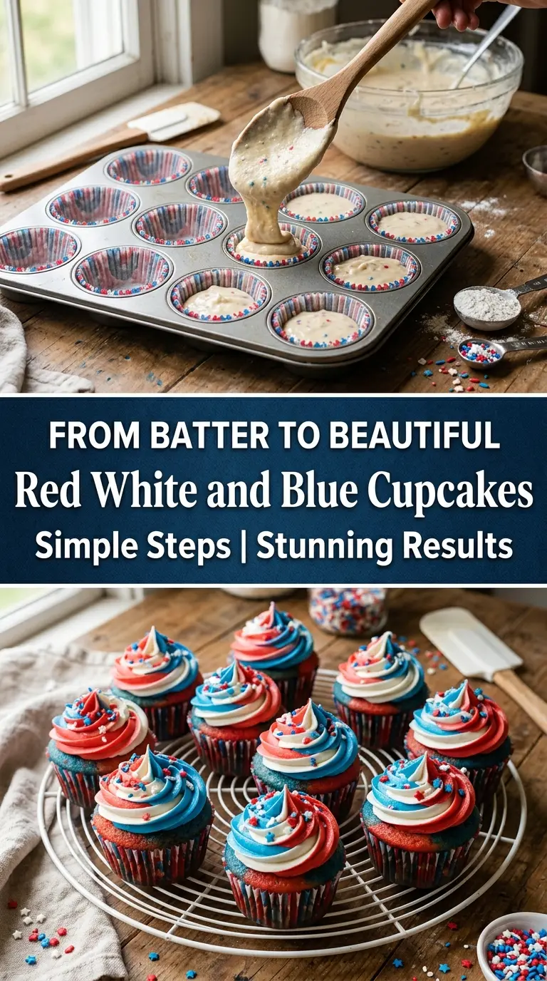 Red White and Blue Cupcakes
