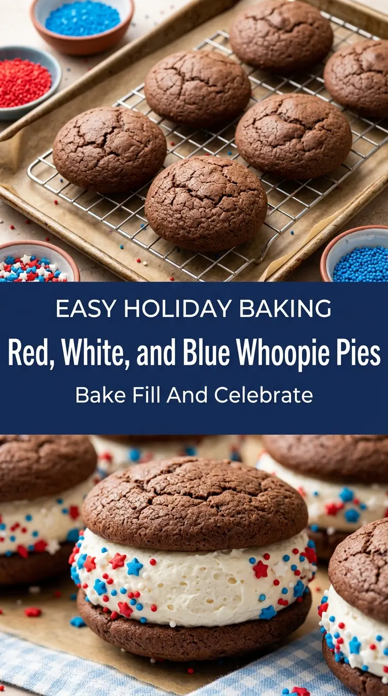 Red, White, and Blue Whoopie Pies soft chocolate, patriotic