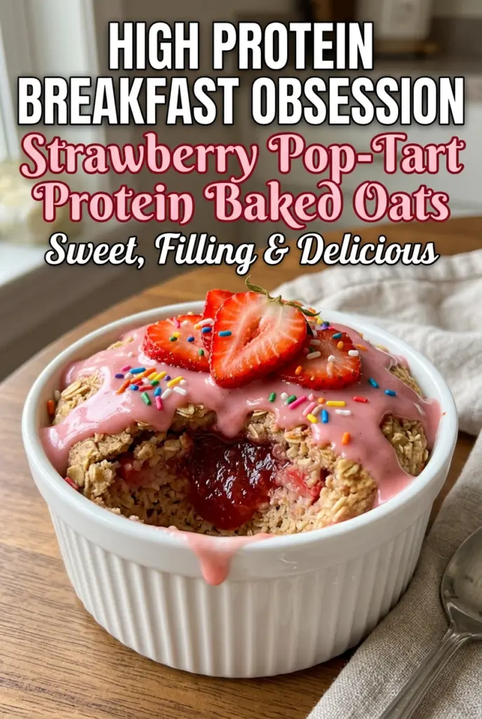 Strawberry Pop-Tart Protein Baked Oats